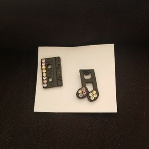 Cassette and Music Note Earrings